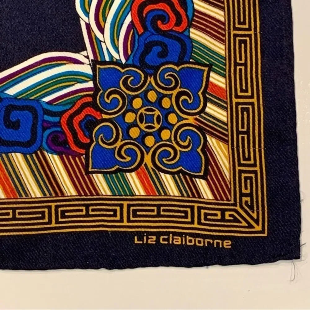 Liz Claiborne Royal Colored‎  Silk Scarf